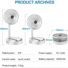 Load image into Gallery viewer, Powerful Rechargeable High Speed Table Desk Fan
